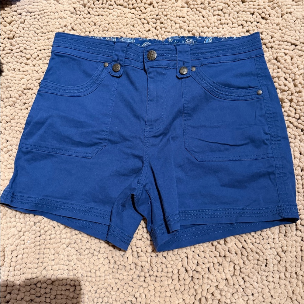 ONE 5 ONE * Women's Utility Shorts * Blue* Blue Paisley Lined Waistband * Sz 14
